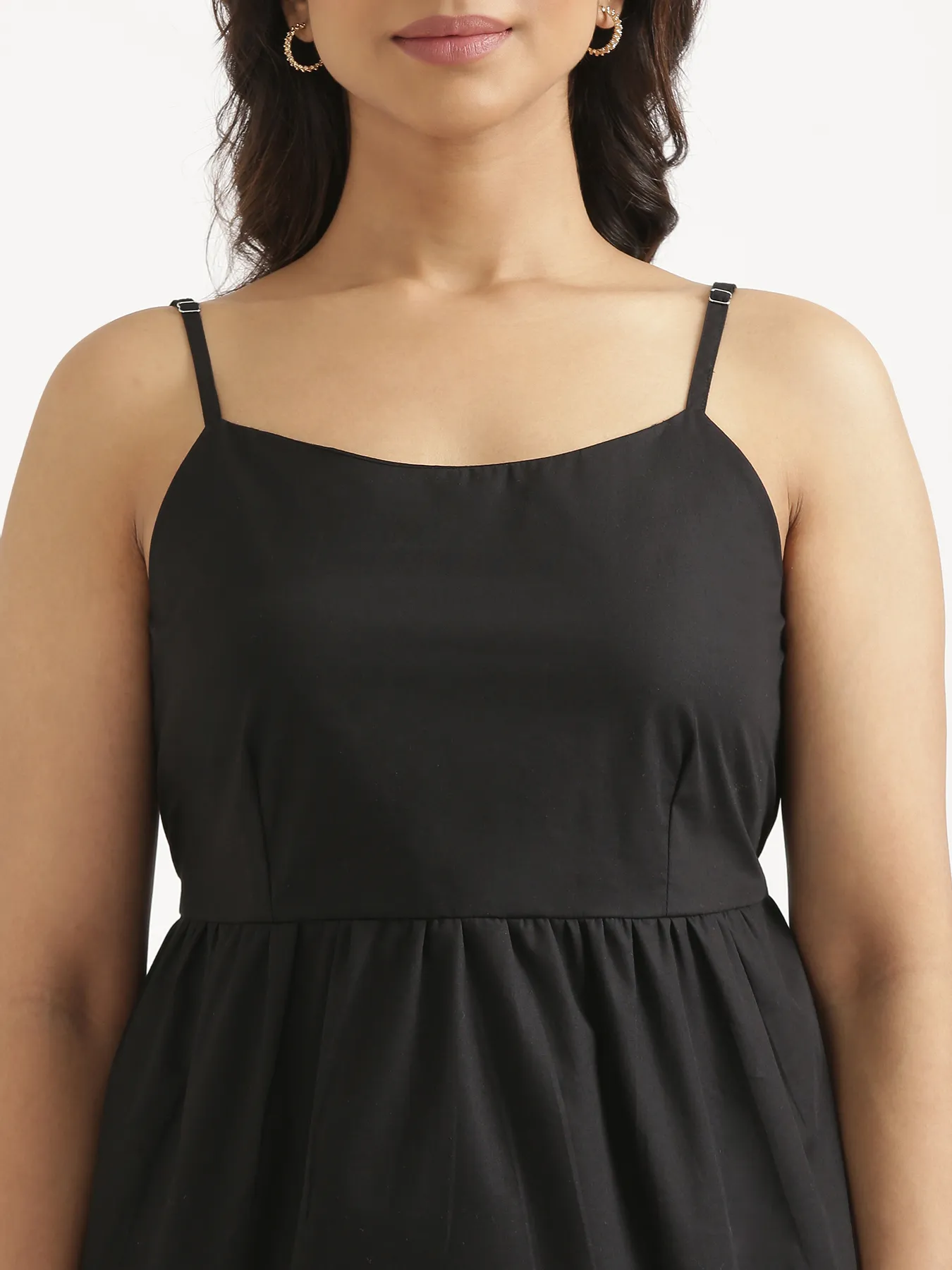 Women Black Better Cotton Peplum Top - Image 7