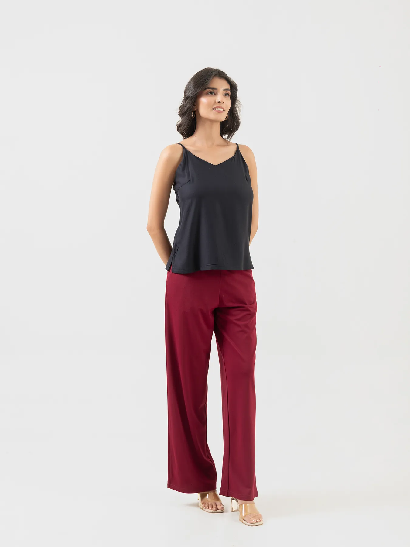 Women Black Flowy Camisole Top - Image 2