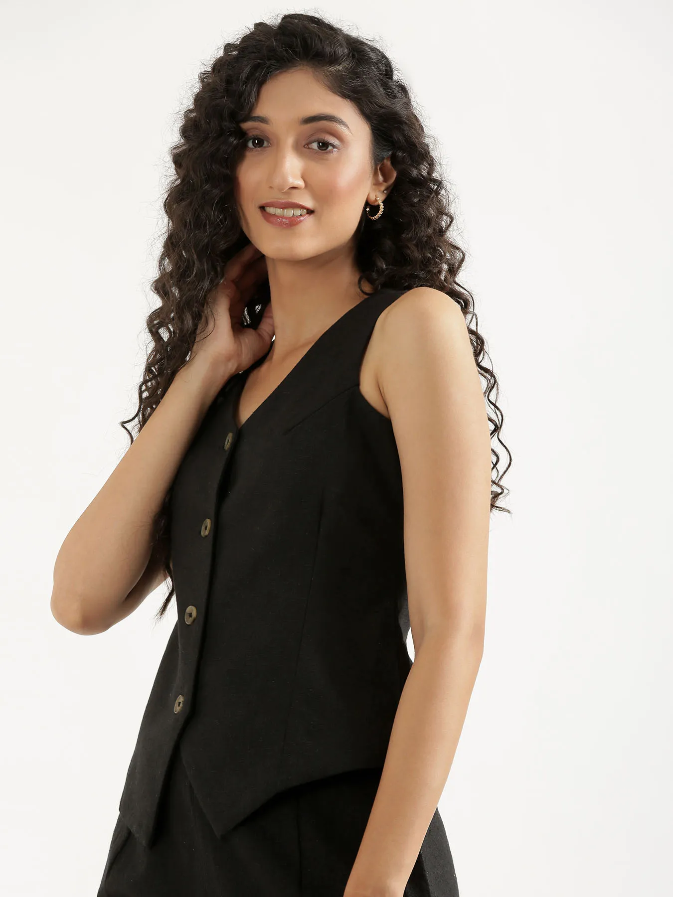 Women Black Waist Coat Co-ord Set - Image 5