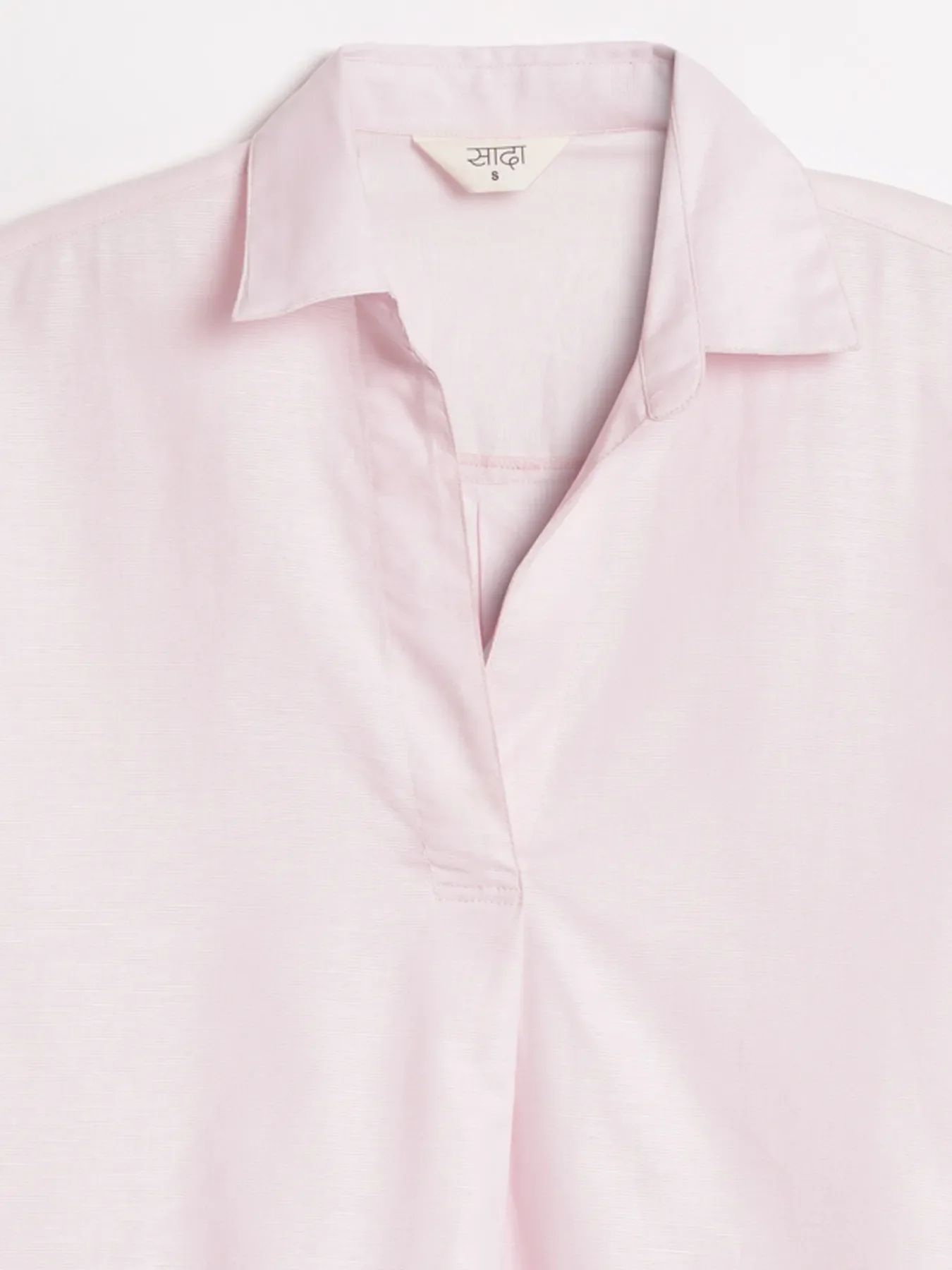 Women Blush Pink Linen Blend Pleated Top & White Airy Linen Wide Leg Pants Pant Set - Image 13