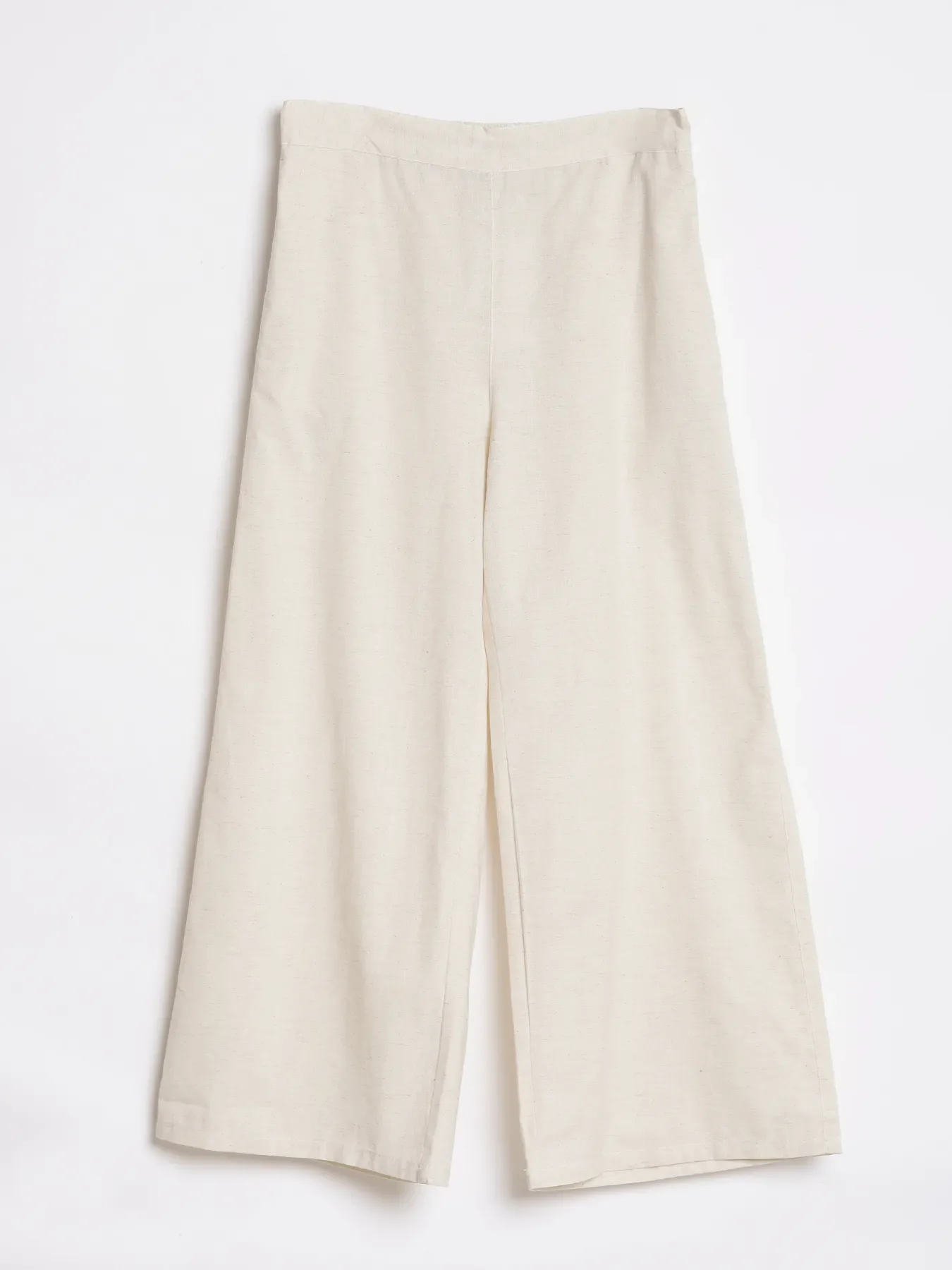 Women Ecru Airy Linen Wide Leg Pant - Image 13