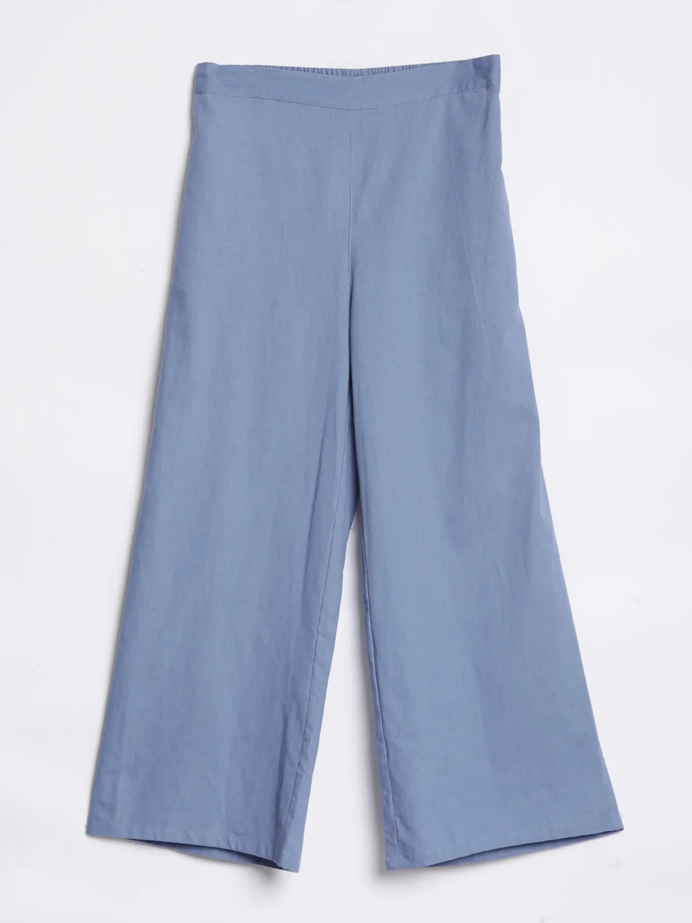 Women English Blue Airy Linen Wide Leg Pant - Image 15