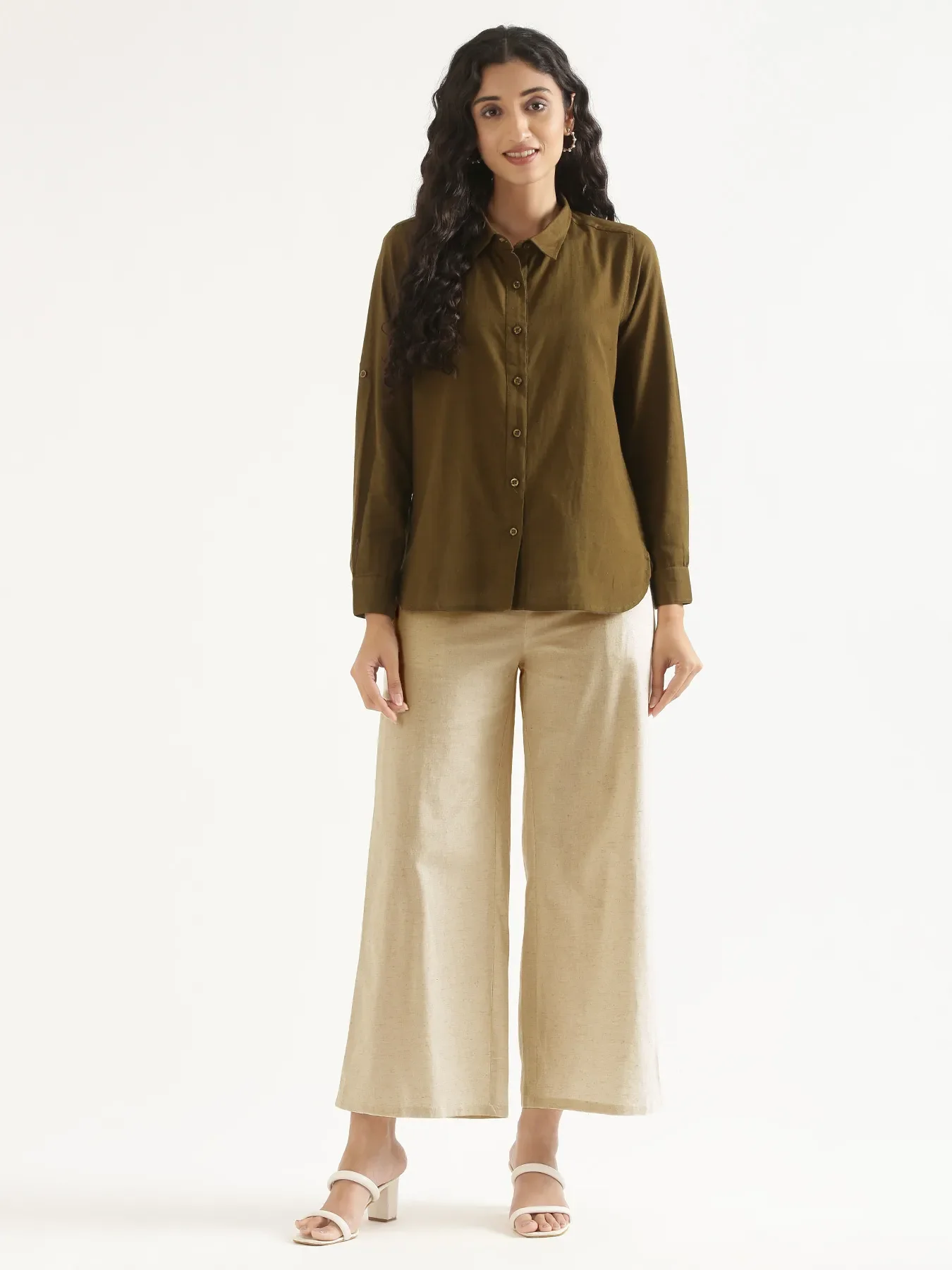 Women Fawn Airy Linen Wide Leg Pant - Image 3