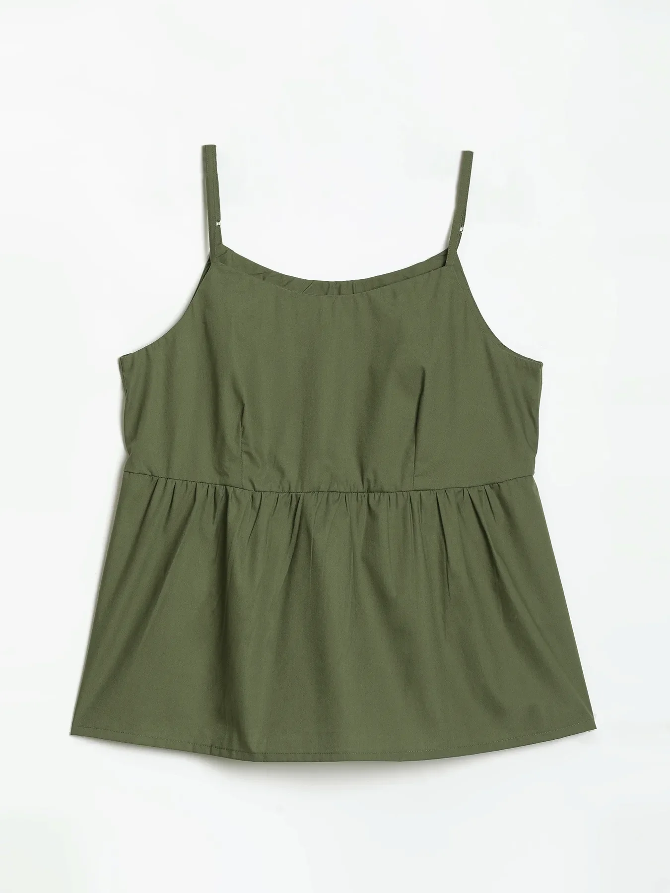 Women Forest Green Better Cotton Peplum Top - Image 14