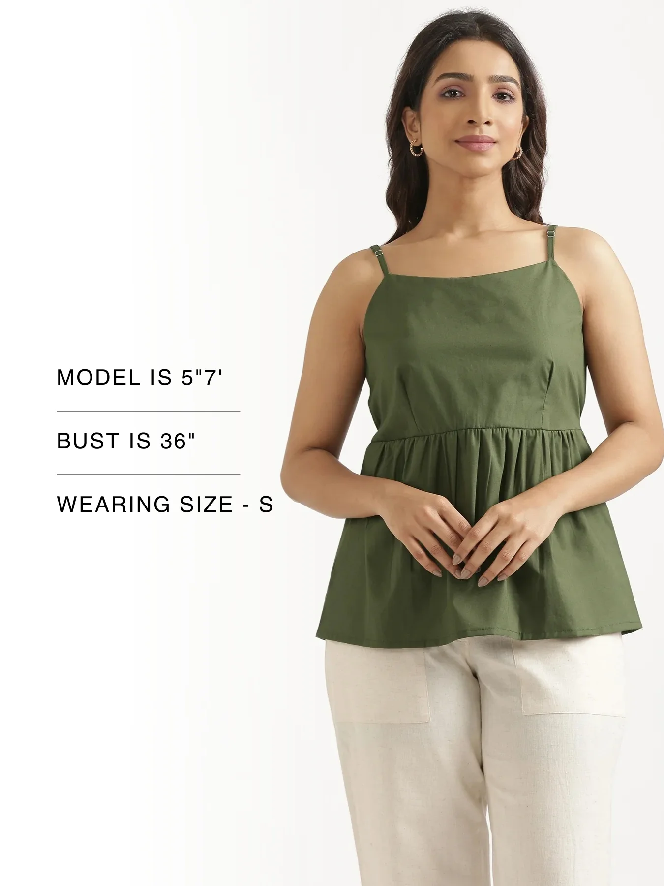 Women Forest Green Better Cotton Peplum Top - Image 15