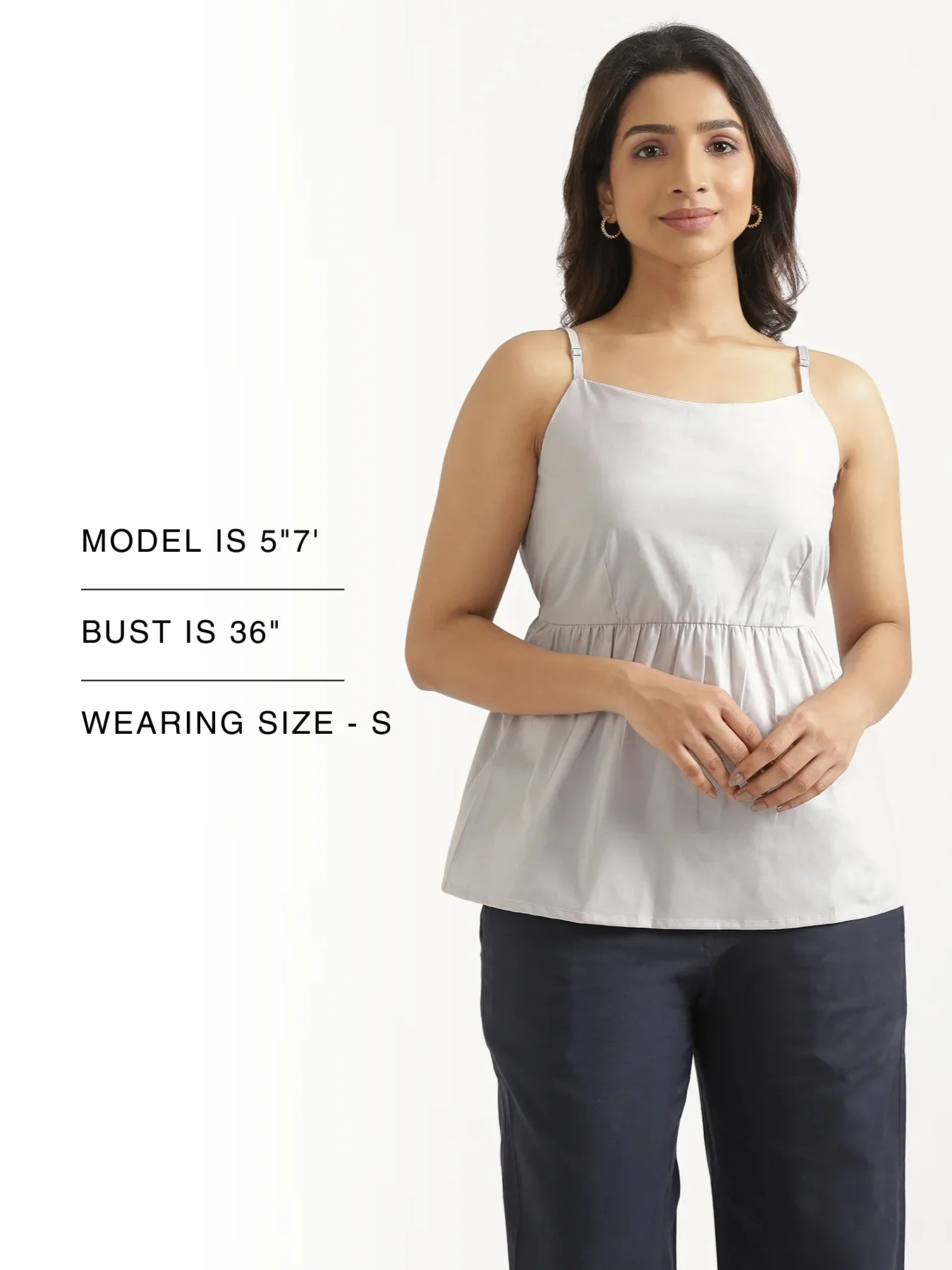 Women Light Grey Better Cotton Peplum Top - Image 15