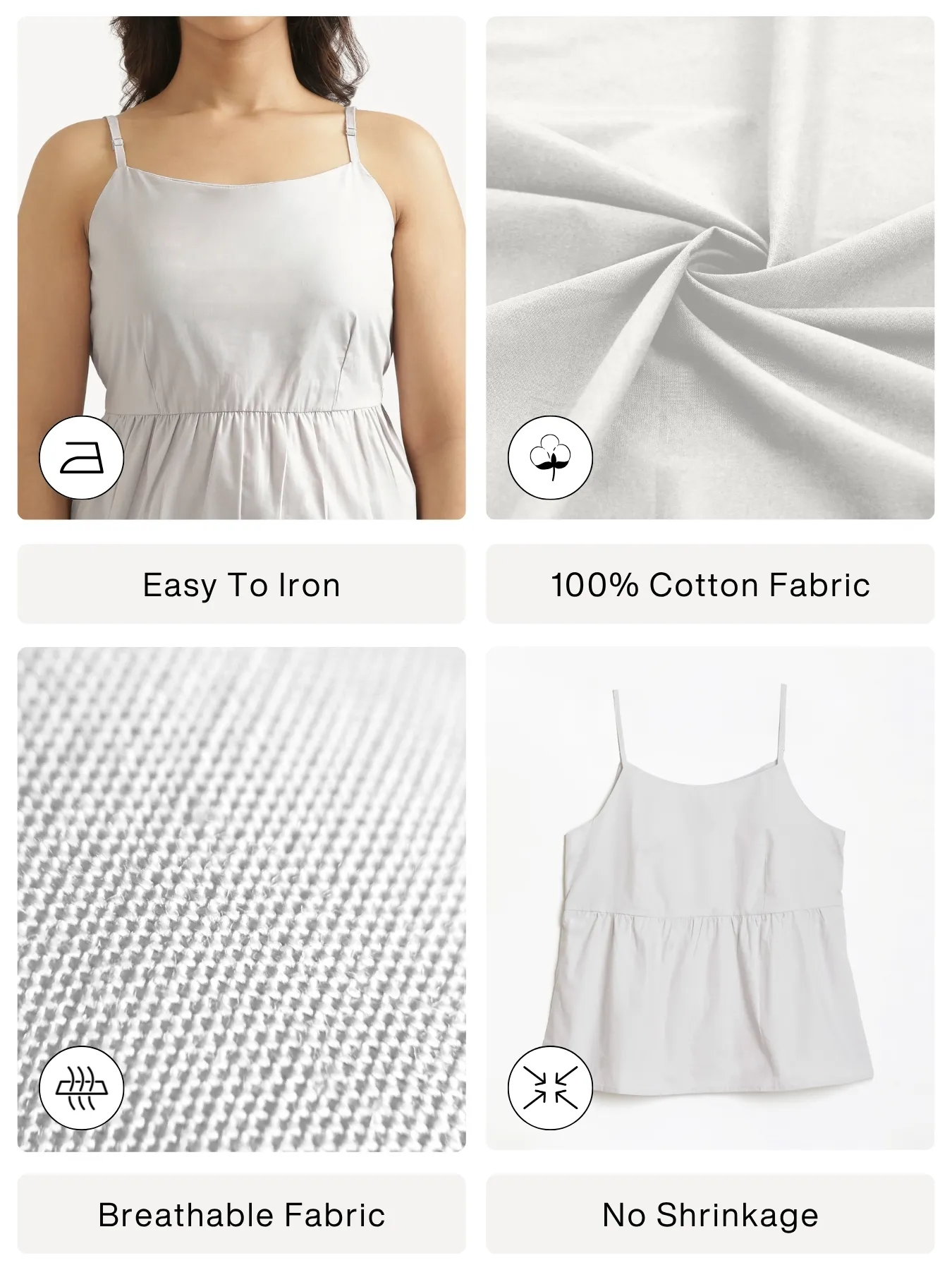 Women Light Grey Better Cotton Peplum Top - Image 2