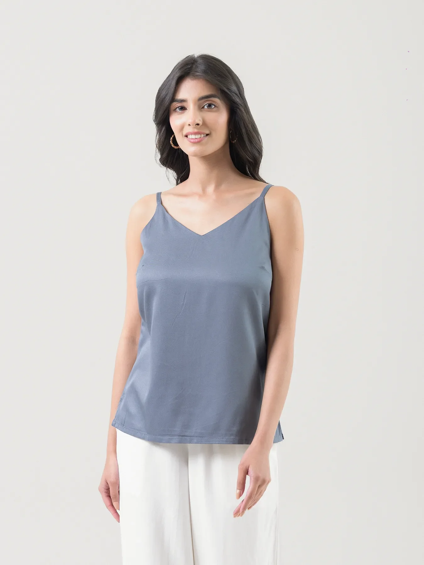 Women Grey Flowy Camisole Top