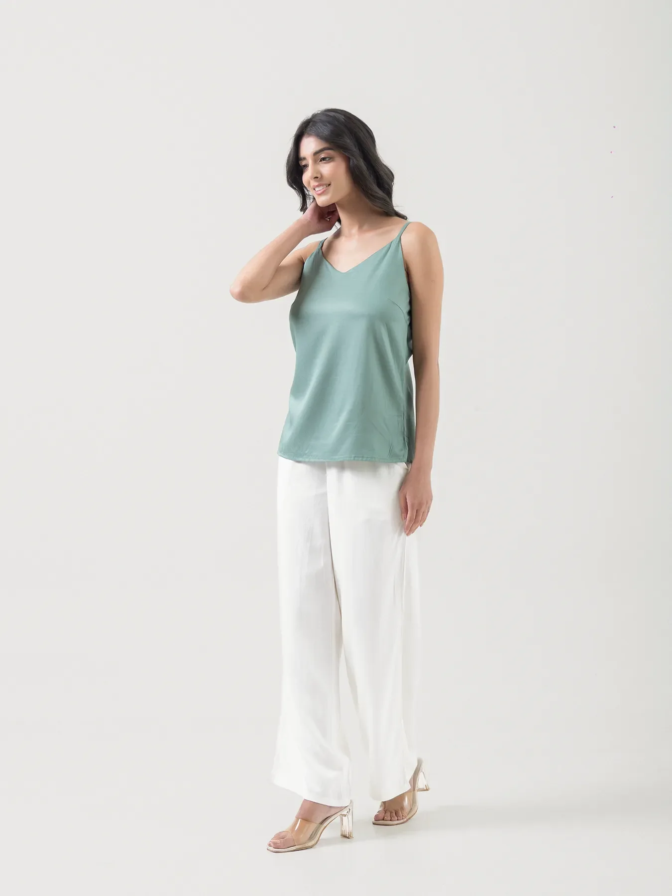 Women Jade Flowy Camisole Top - Image 2