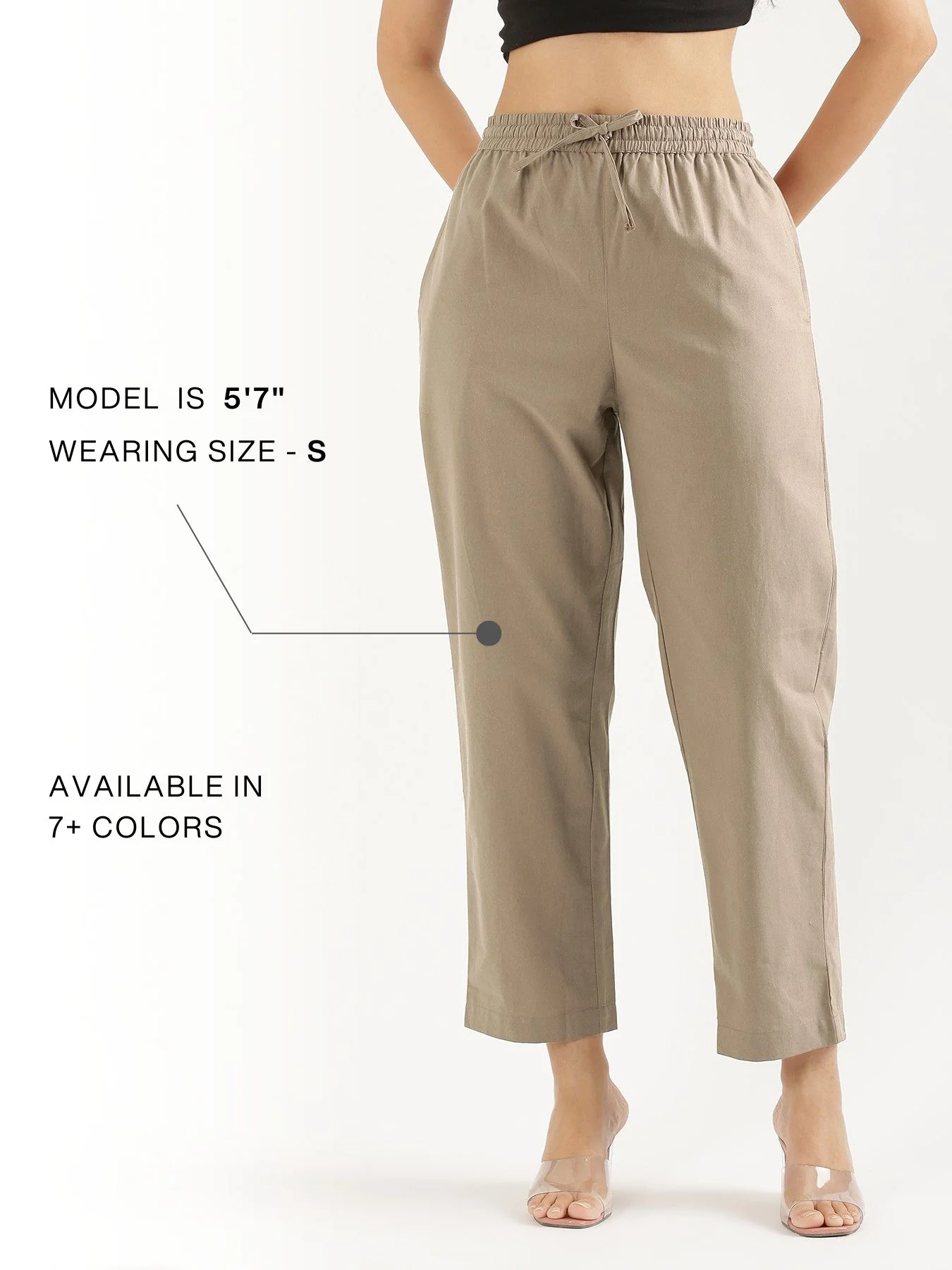 Women Khakhi Cotton Straight Pant - Image 13