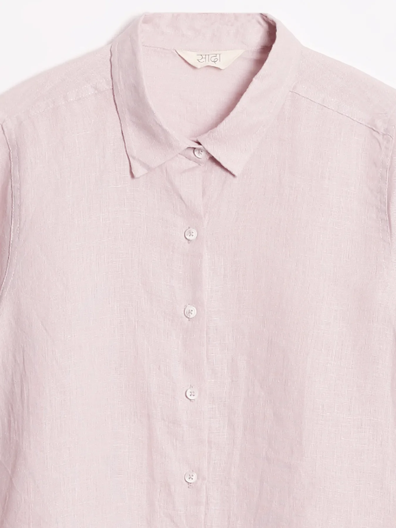 Women Light Pink Pure Linen Shirt - Image 16