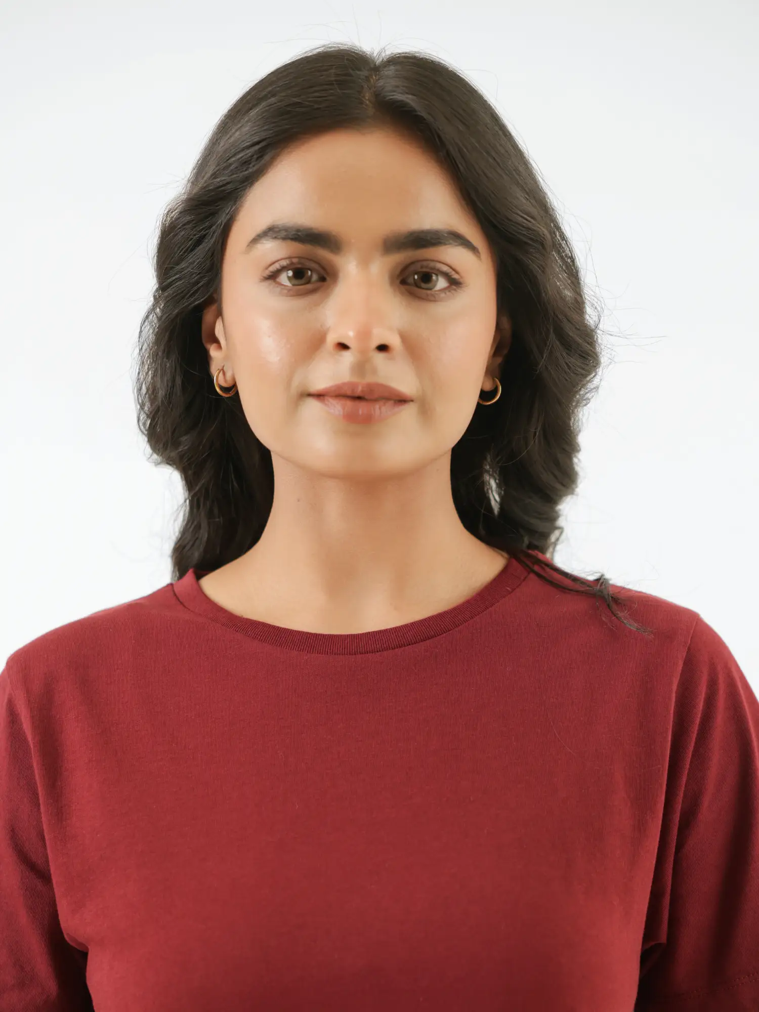 Women Maroon Round Neck T-shirt - Image 4