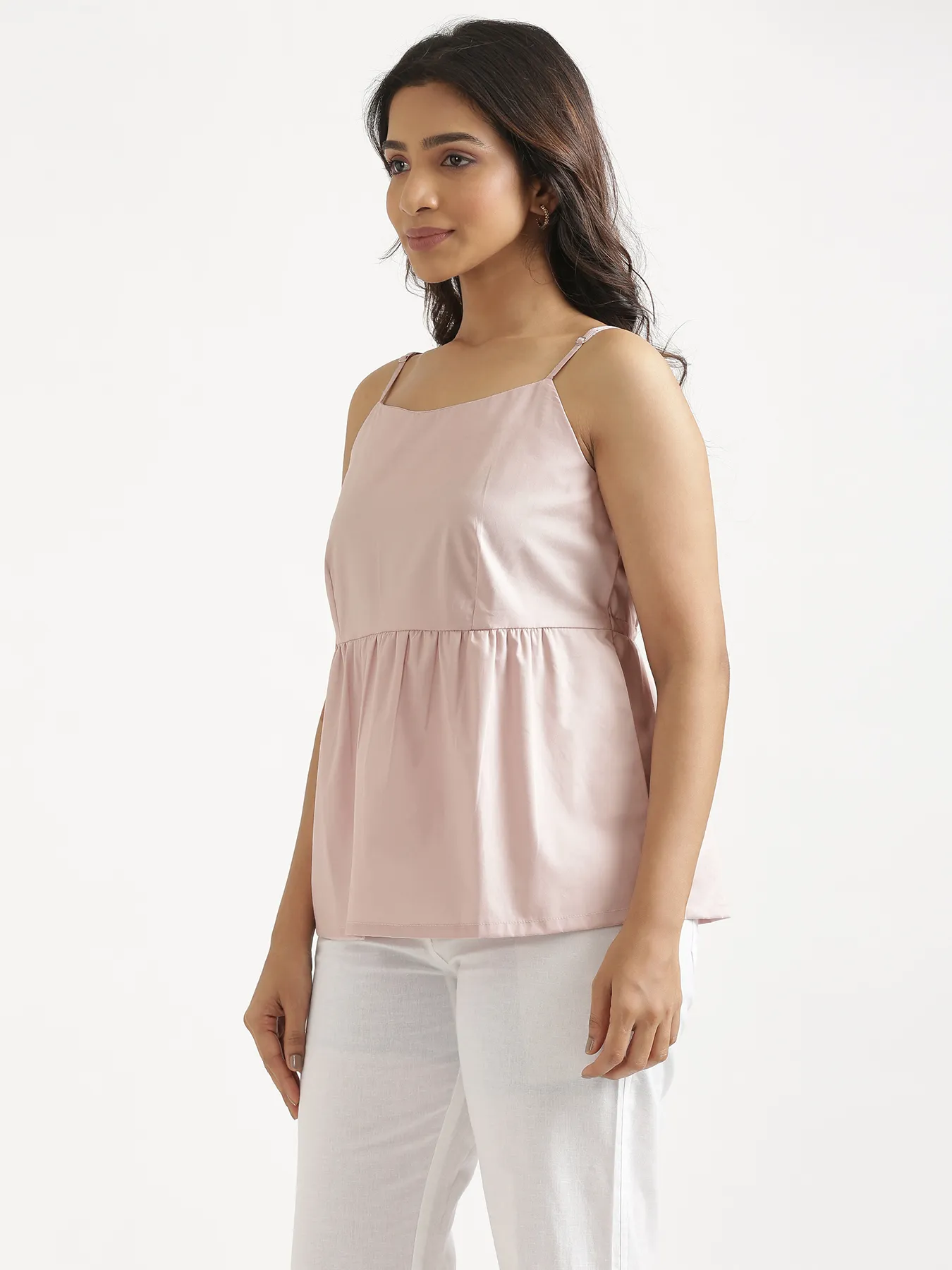Women Mauve Pink Better Cotton Peplum Top - Image 11