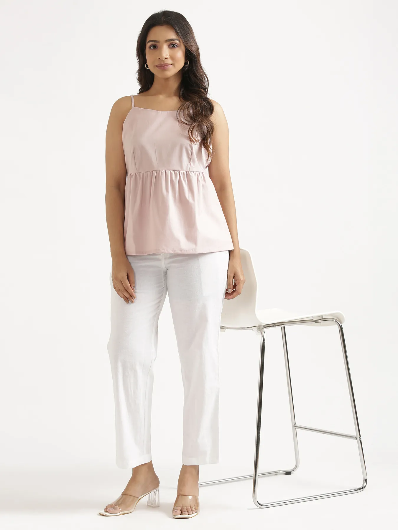 Women Mauve Pink Better Cotton Peplum Top - Image 13