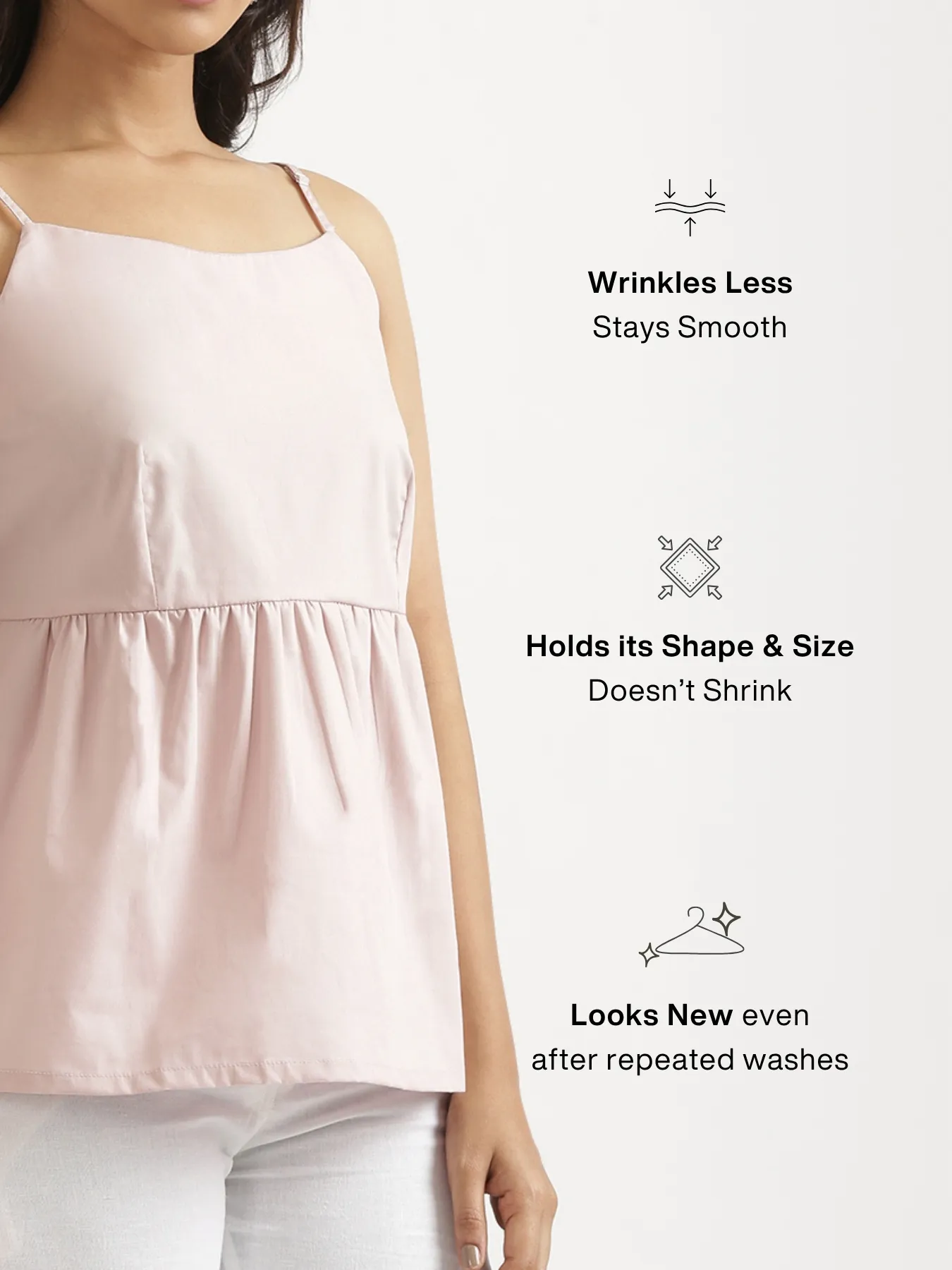 Women Mauve Pink Better Cotton Peplum Top - Image 4