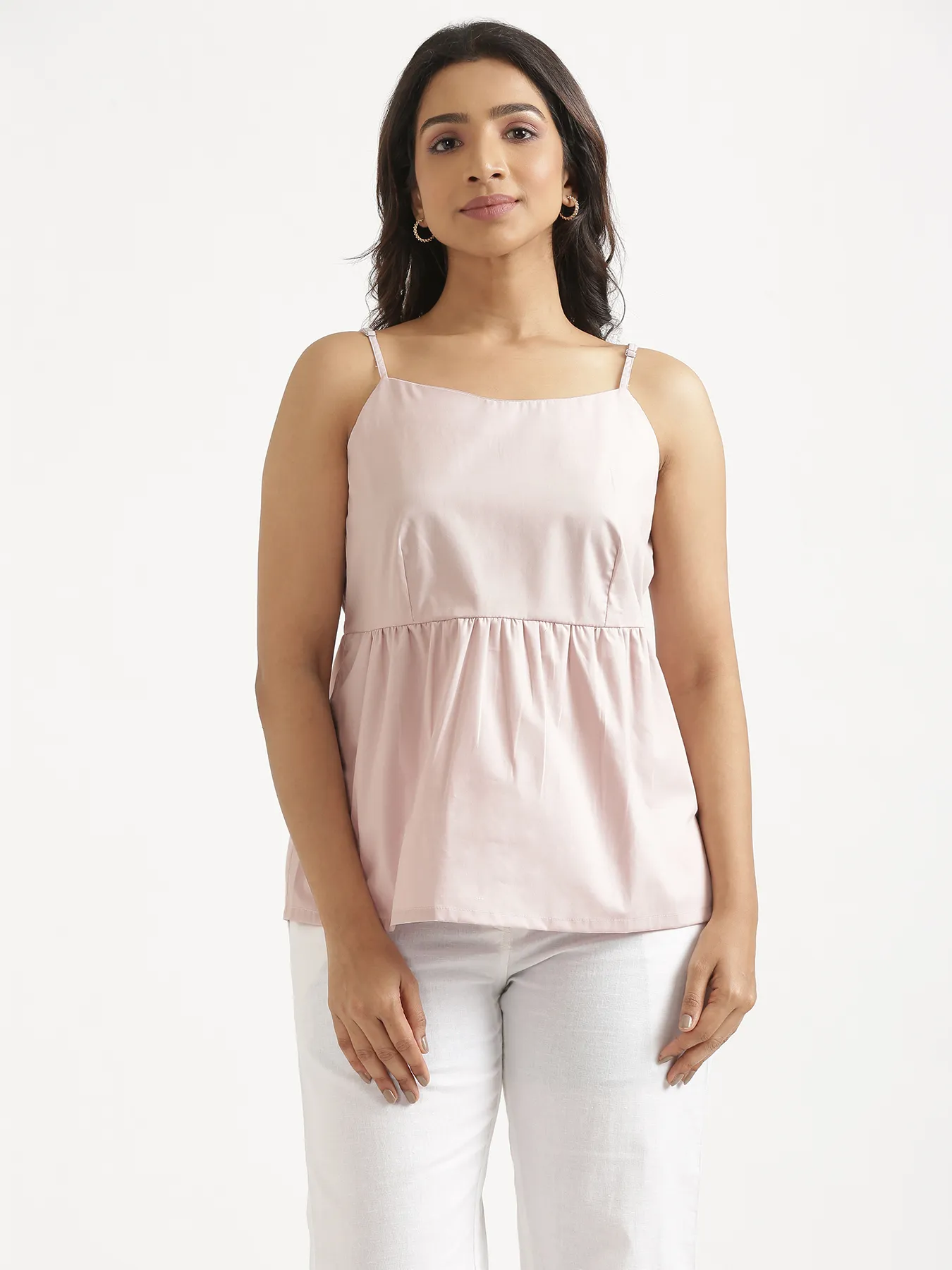 Women Mauve Pink Better Cotton Peplum Top - Image 5