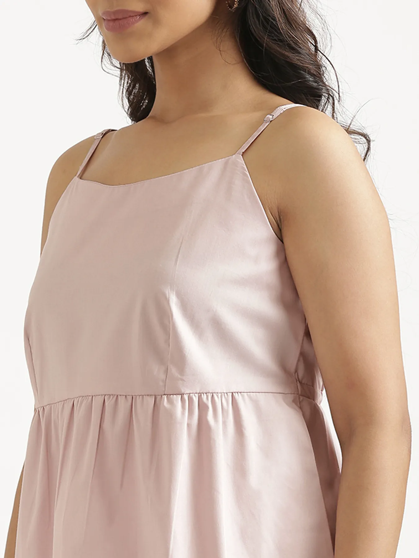Women Mauve Pink Better Cotton Peplum Top - Image 8