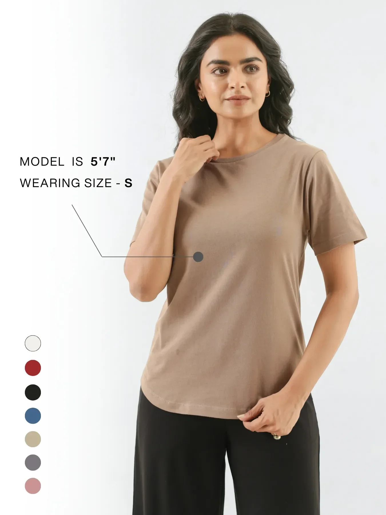 Women Mesa Taupe Round Neck T-shirt - Image 10