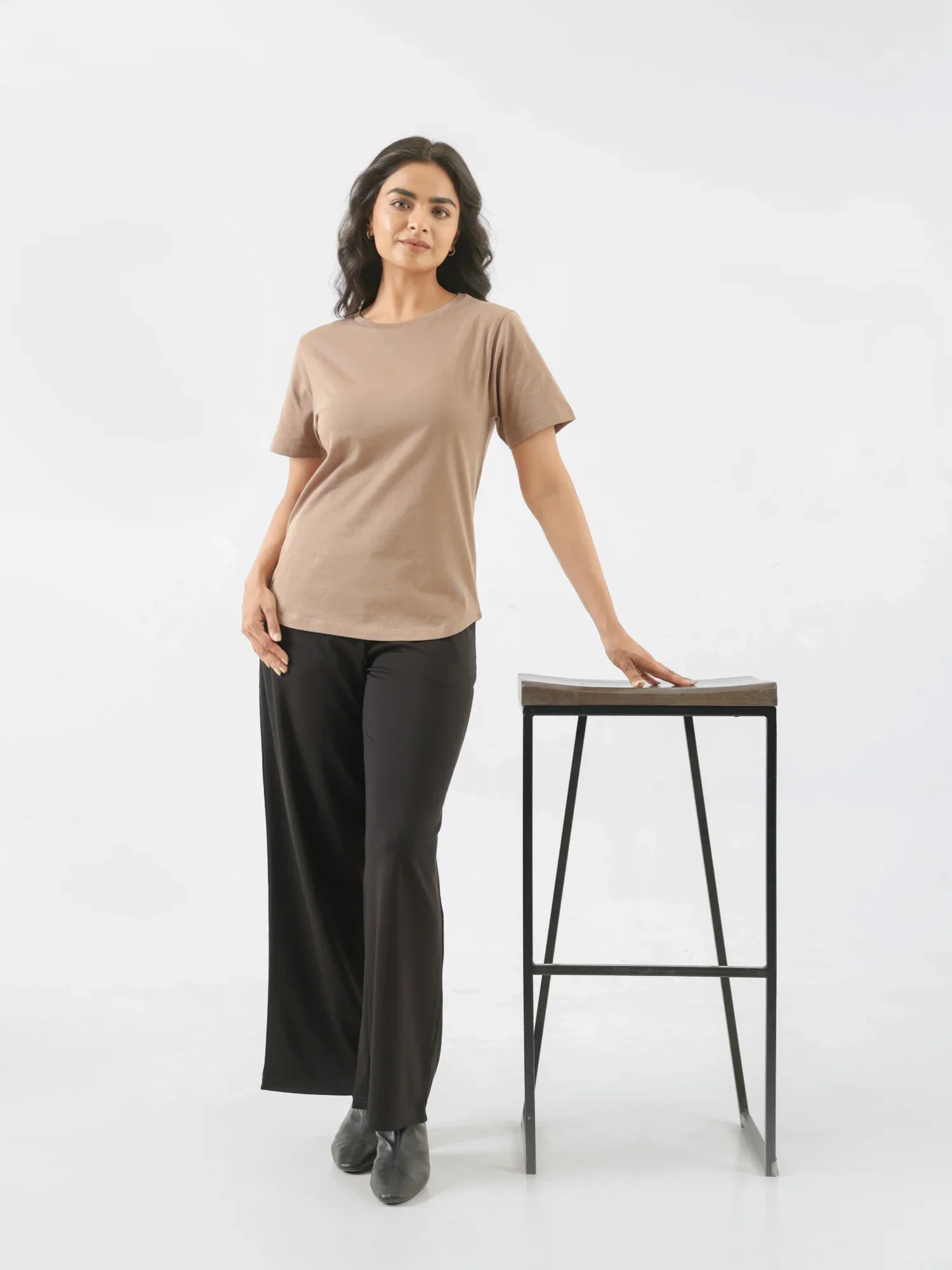 Women Mesa Taupe Round Neck T-shirt - Image 9