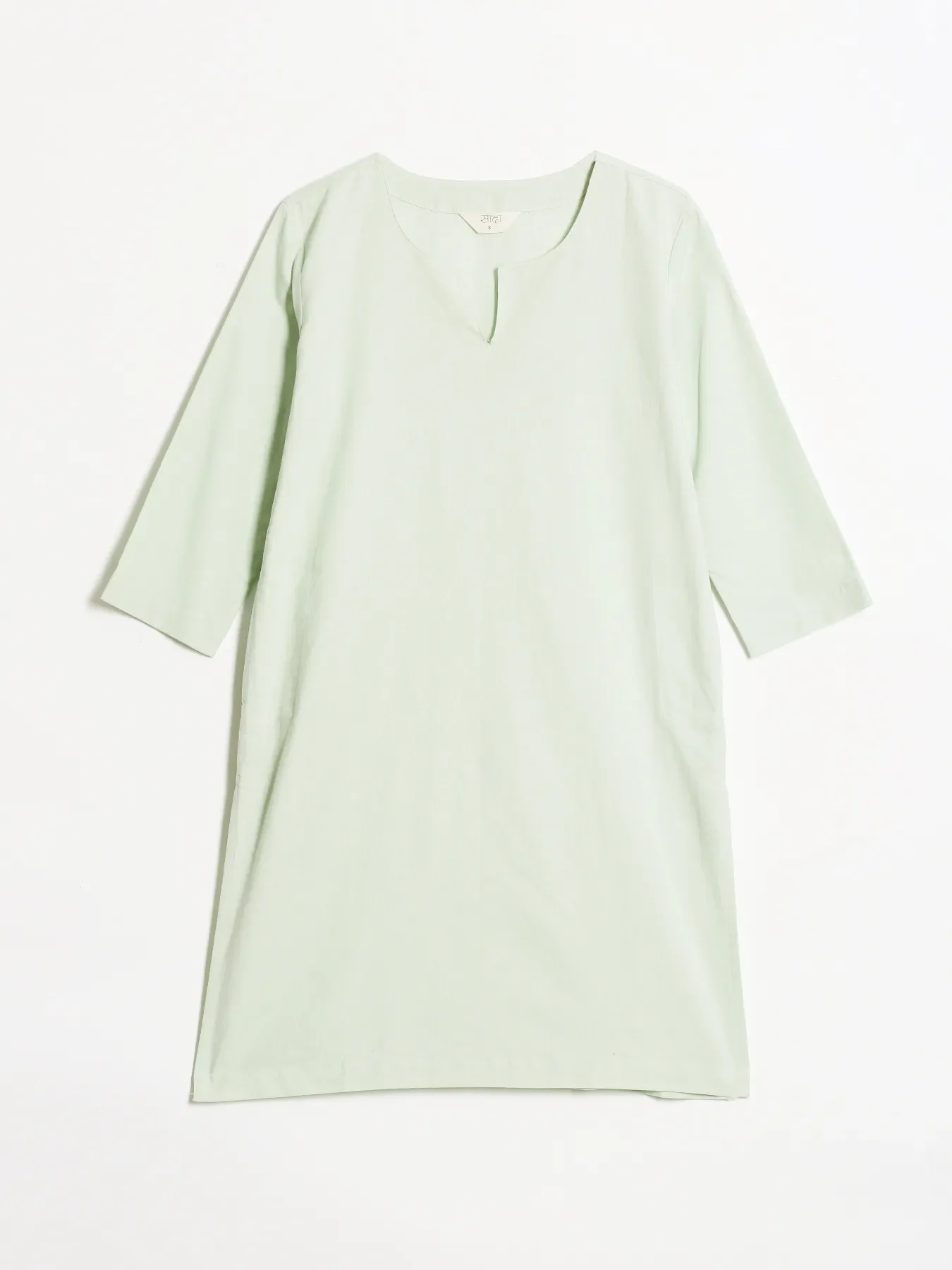 Women Mint Green Airy Linen Mid Thigh Length Kurta - Image 12