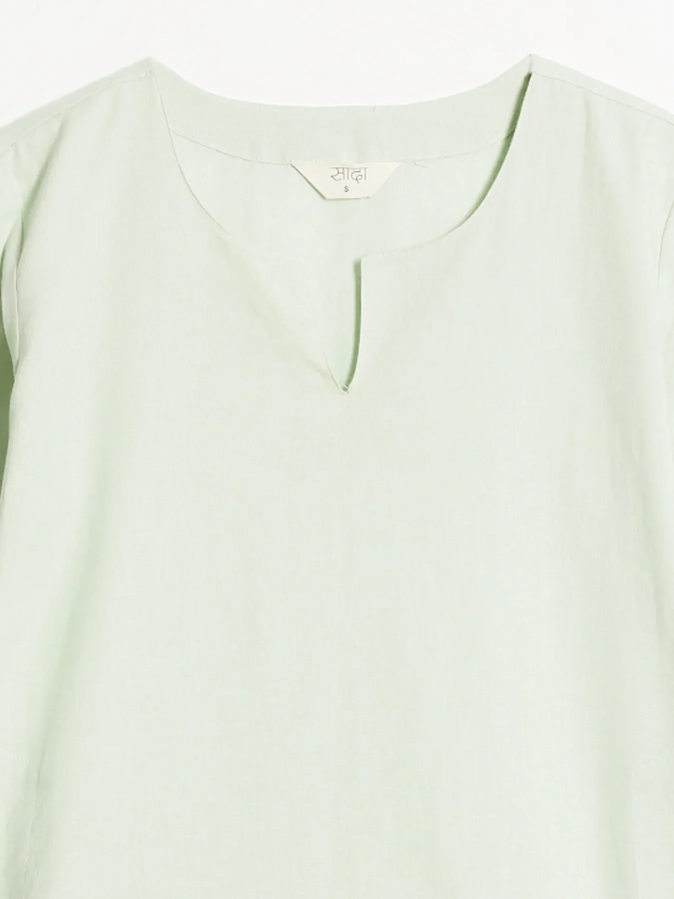 Women Mint Green Airy Linen Mid Thigh Length Kurta - Image 13