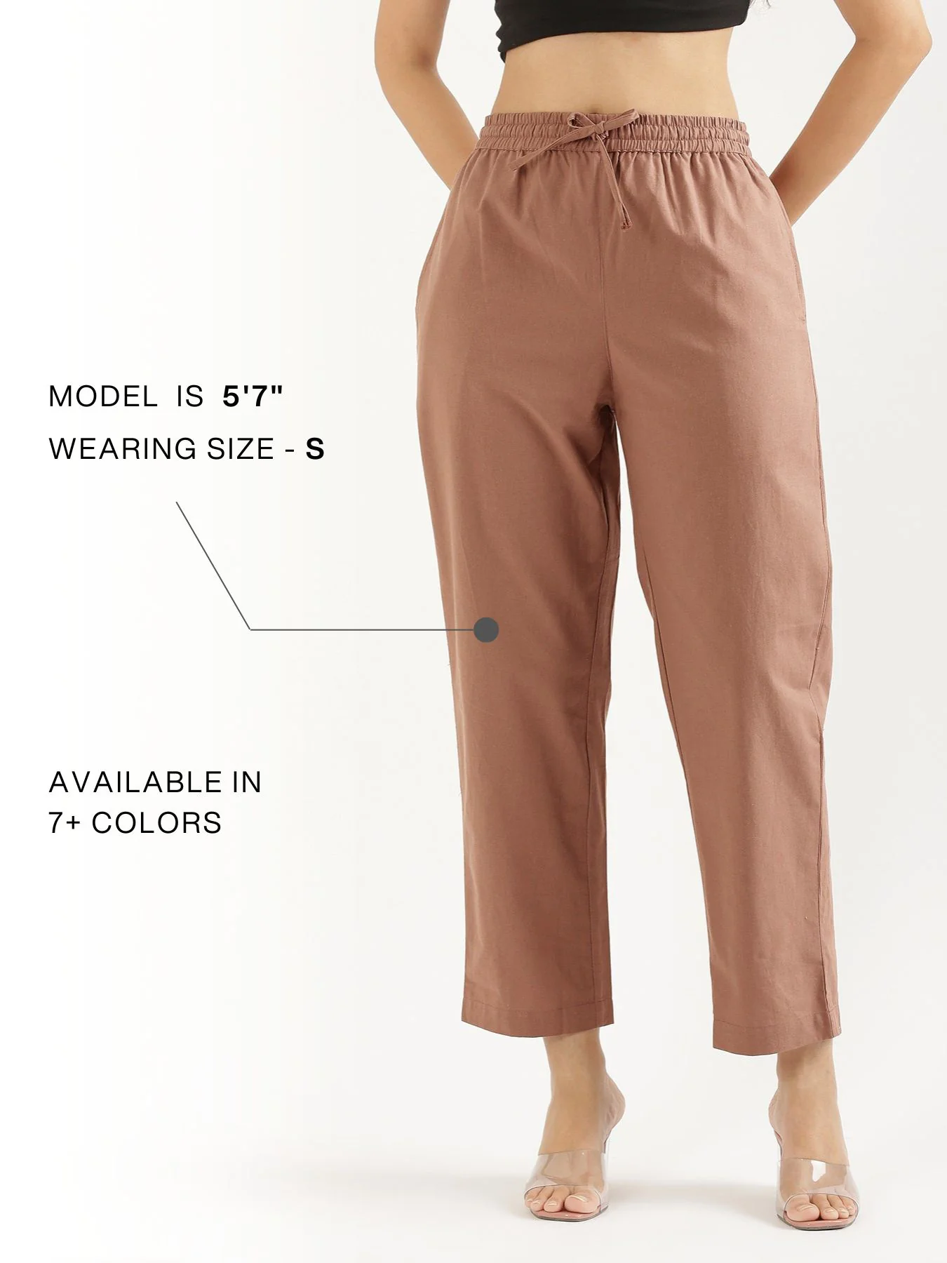 Women Mocha Mousse Cotton Straight Pant - Image 13