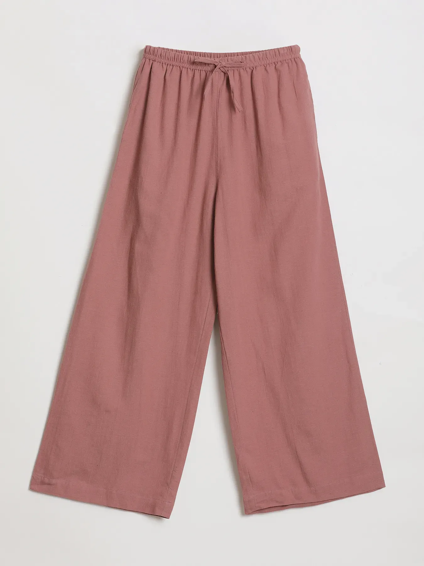Women Rose Taupe Flowy Linen Pant Set - Image 7