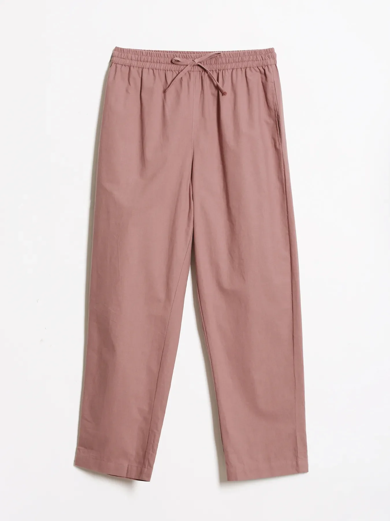 Women Rose Taupe Cotton Straight Pant - Image 12