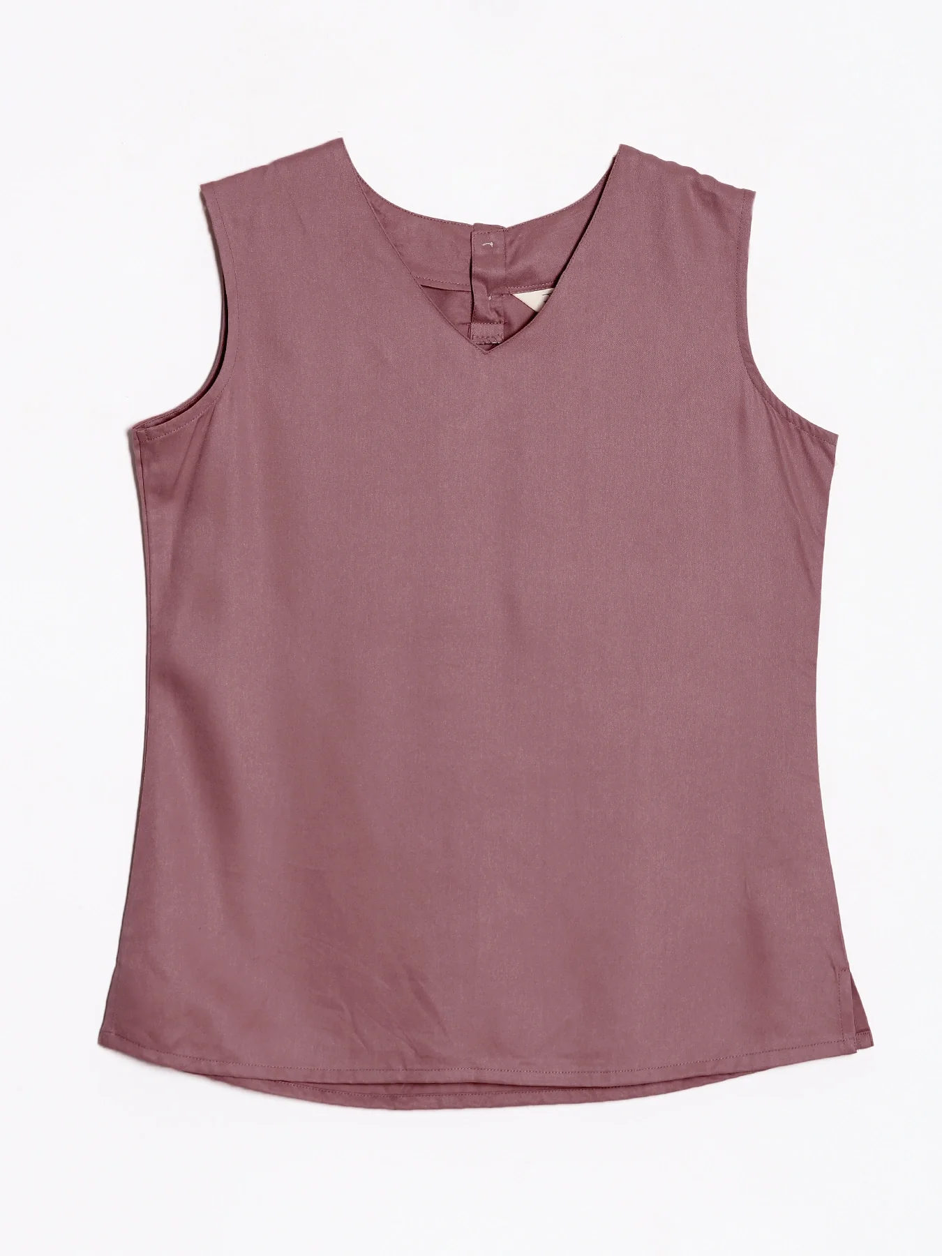 Women Rose Taupe V-Neck Sleeveless Top - Image 11