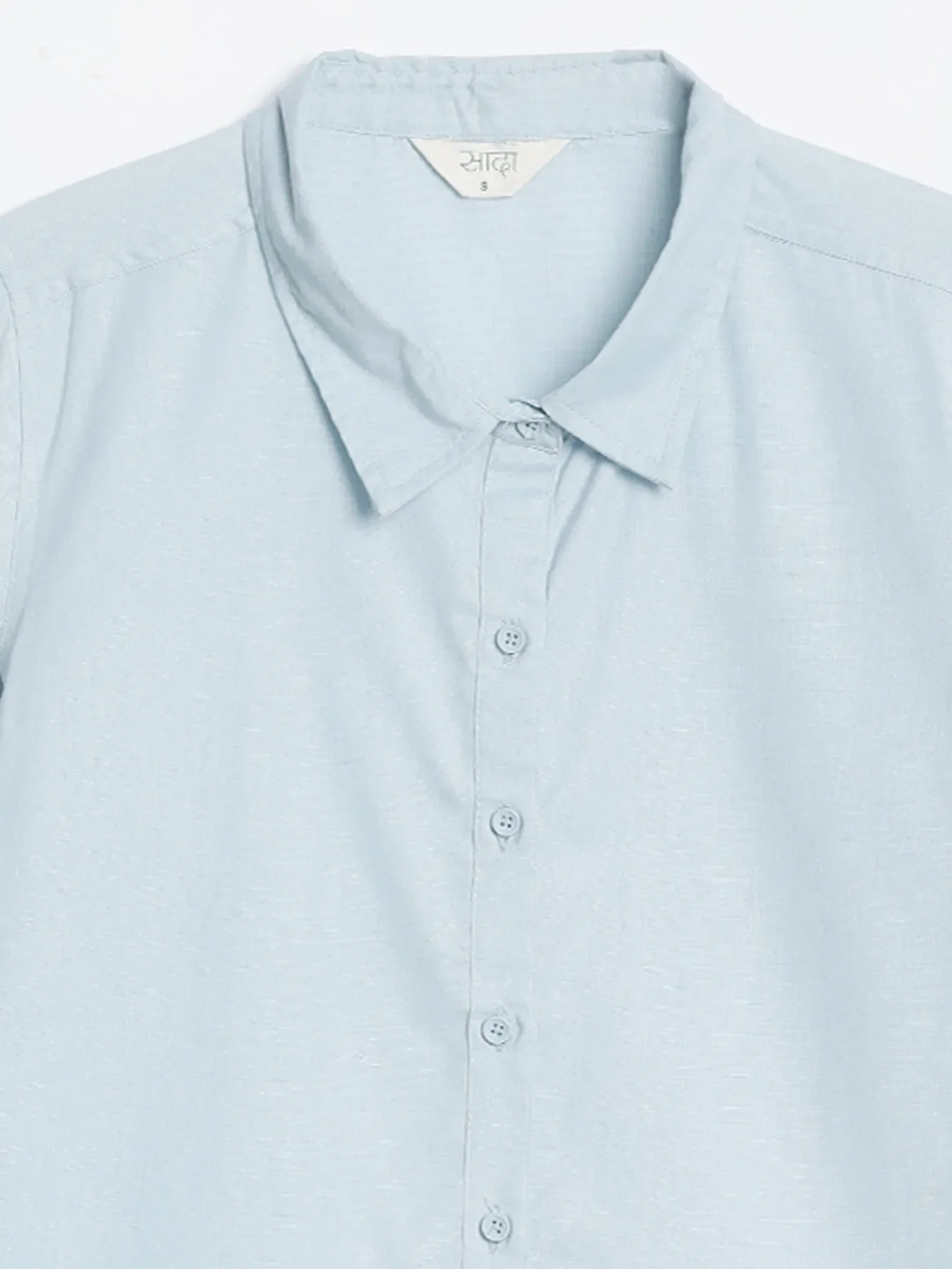 Women Sky Blue Airy-Linen Shirt - Image 16