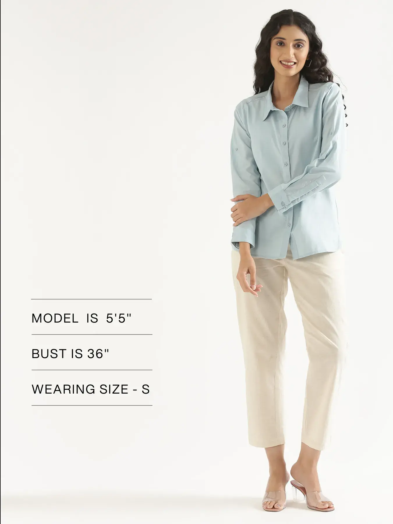 Women Sky Blue Airy-Linen Shirt - Image 18