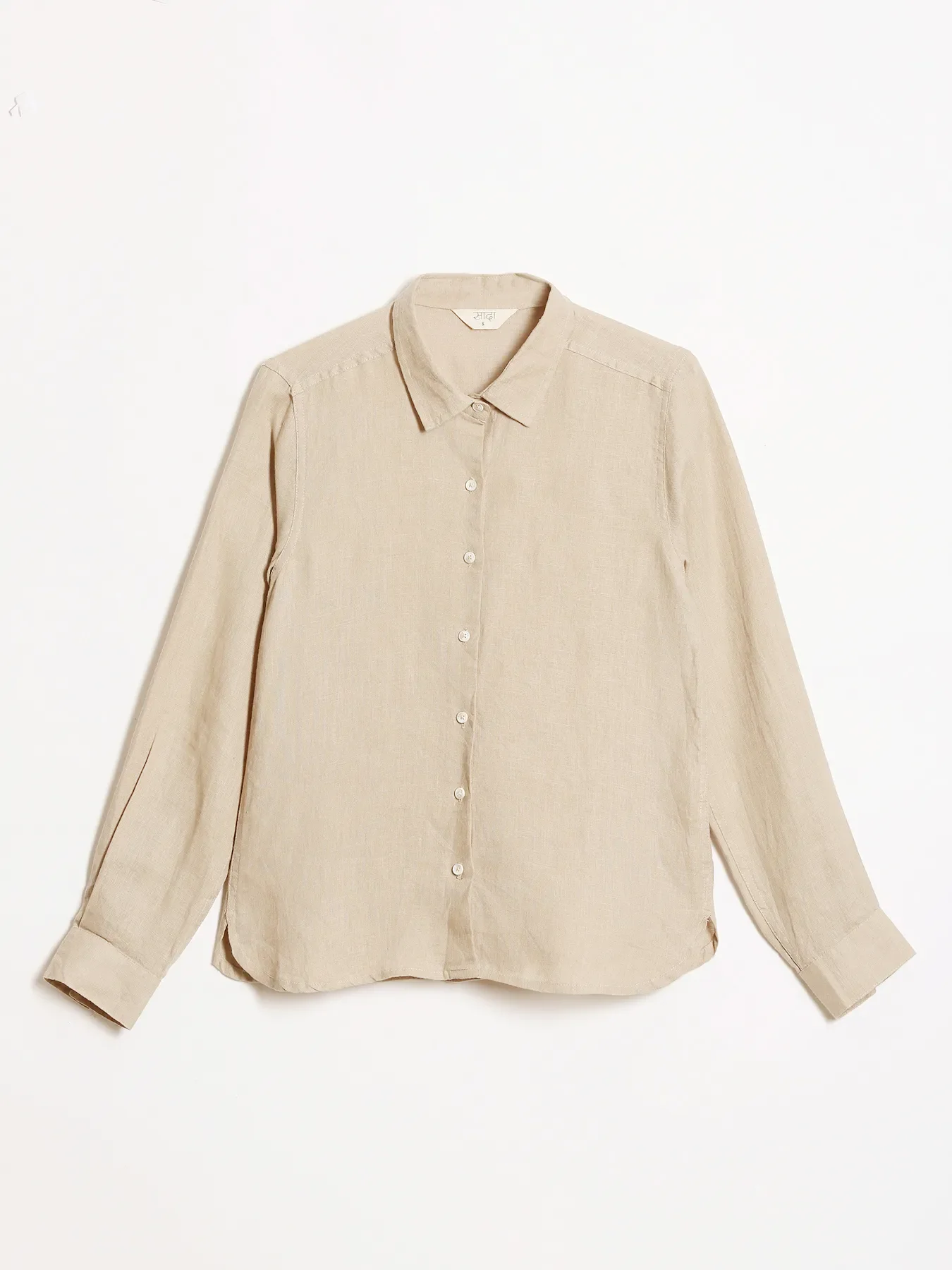 Women Taupe Pure Linen Shirt - Image 15
