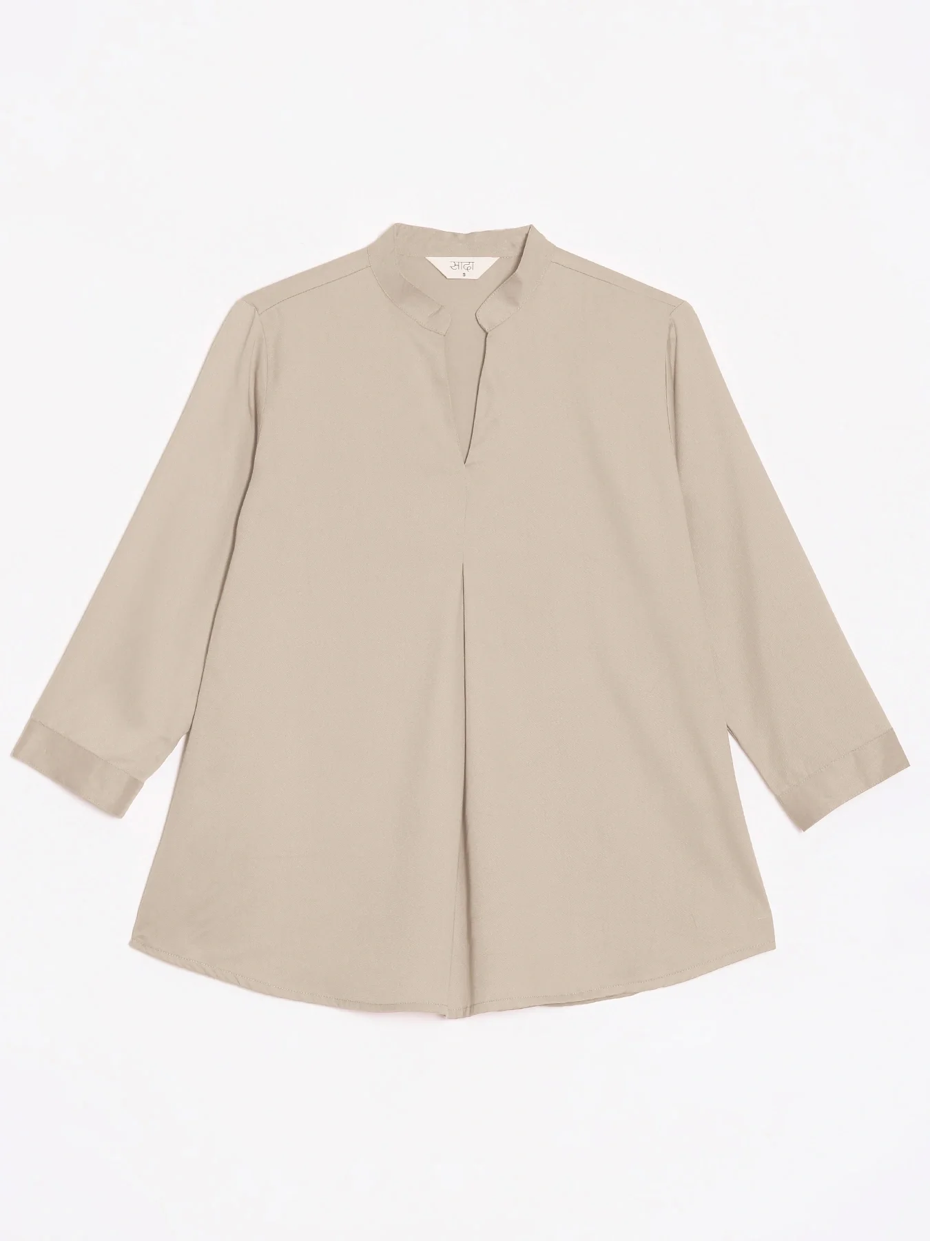 Women Taupe Viscose Pleated Top - Image 11