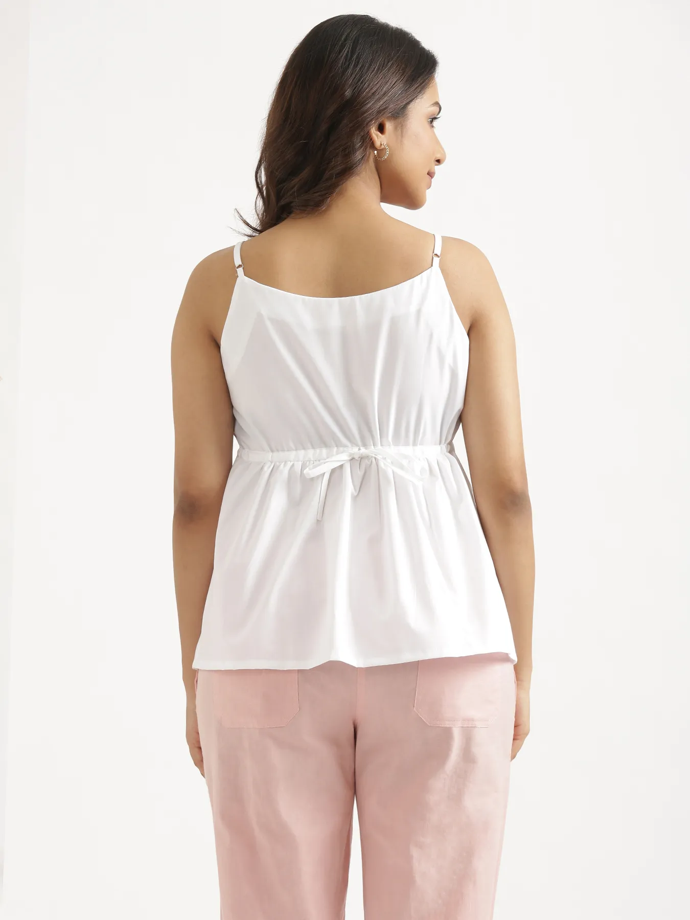 Women White Better Cotton Peplum Top - Image 10