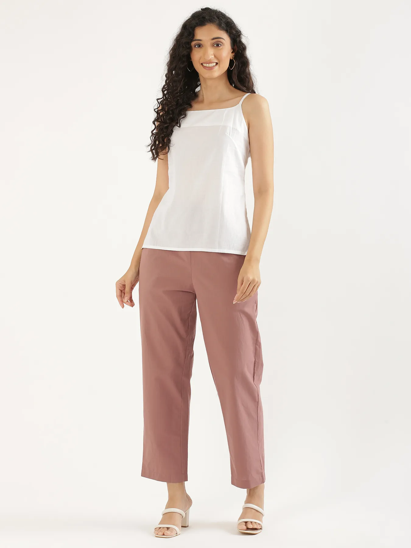 Women White Cotton Camisole Top - Image 3