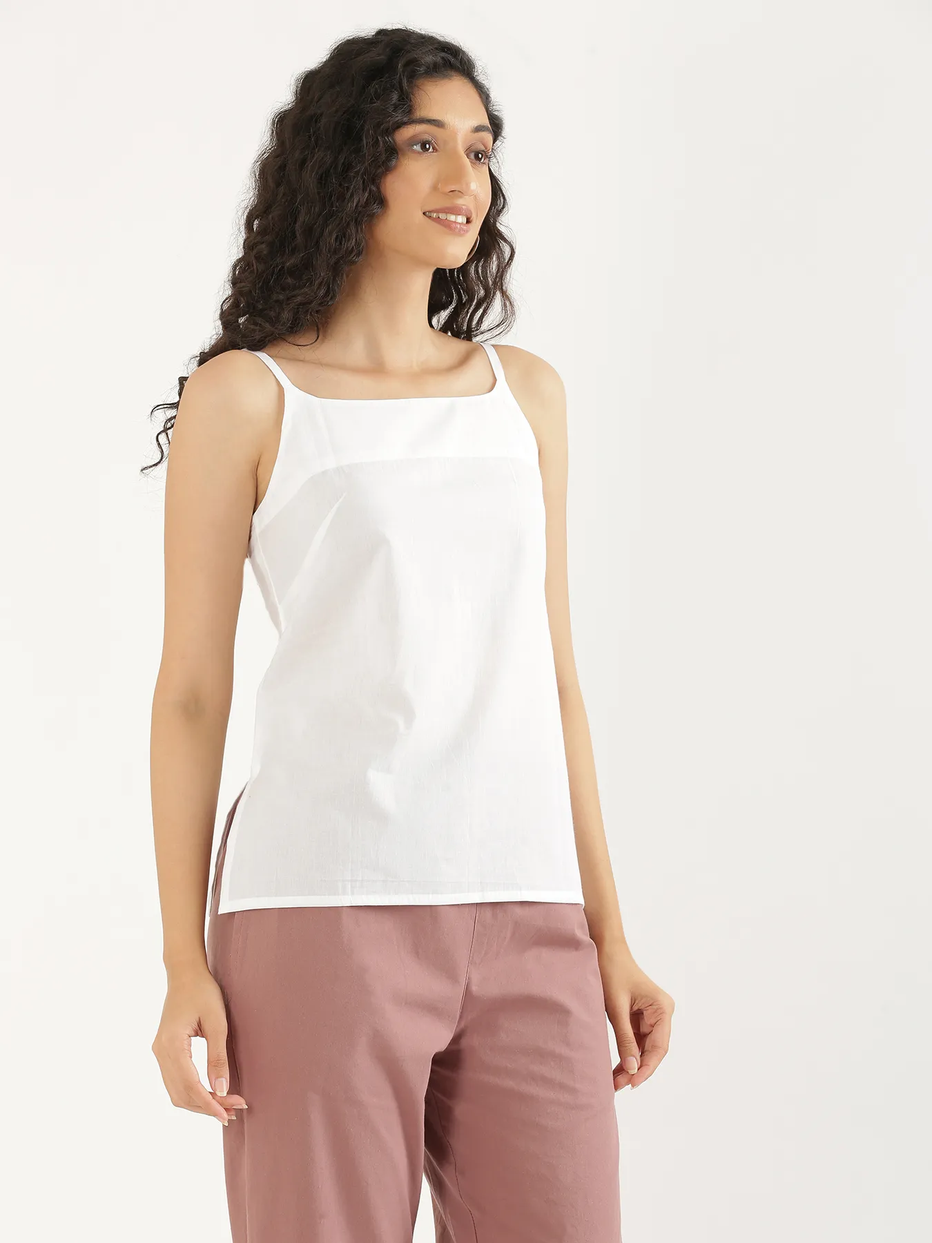 Black , White & Nude Cotton Camisole Top - Image 14