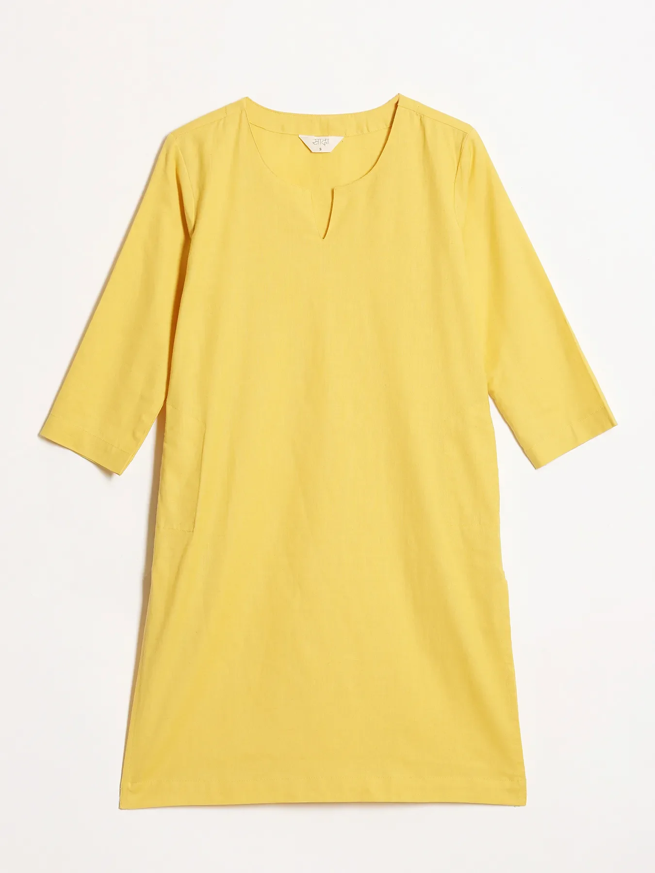 Women Yellow Airy Linen Mid Thigh Length Kurta - Image 12
