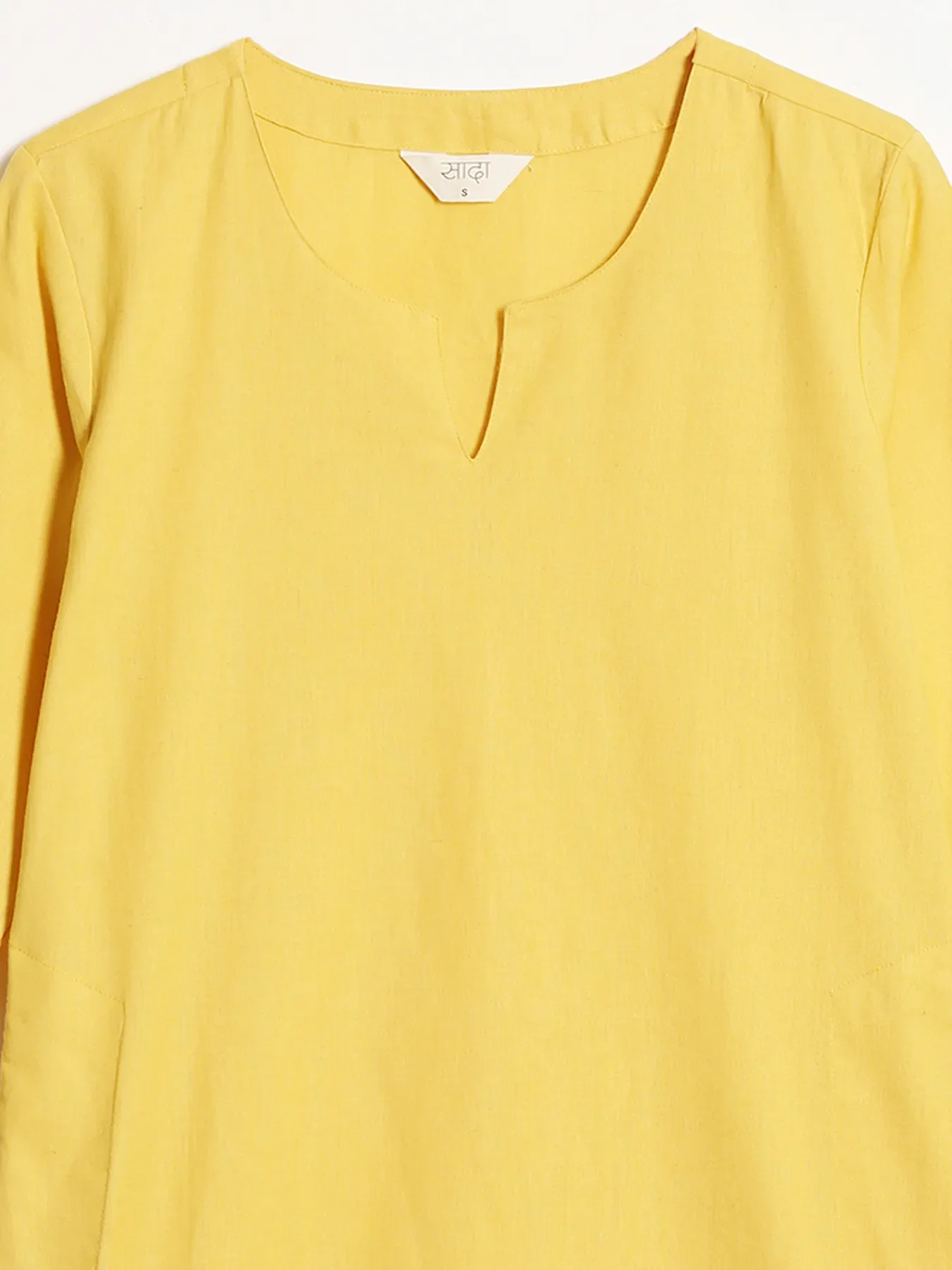 Women Yellow Airy Linen Mid Thigh Length Kurta - Image 13