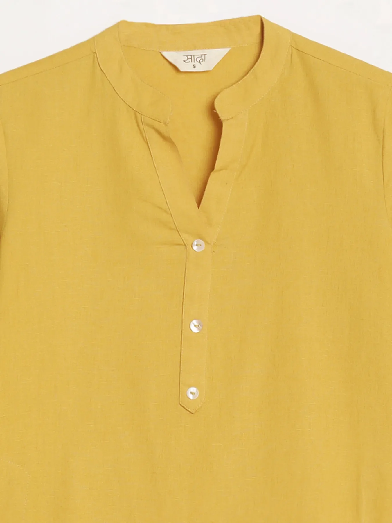 Women Yellow Airy Linen Long Kurta - Image 14