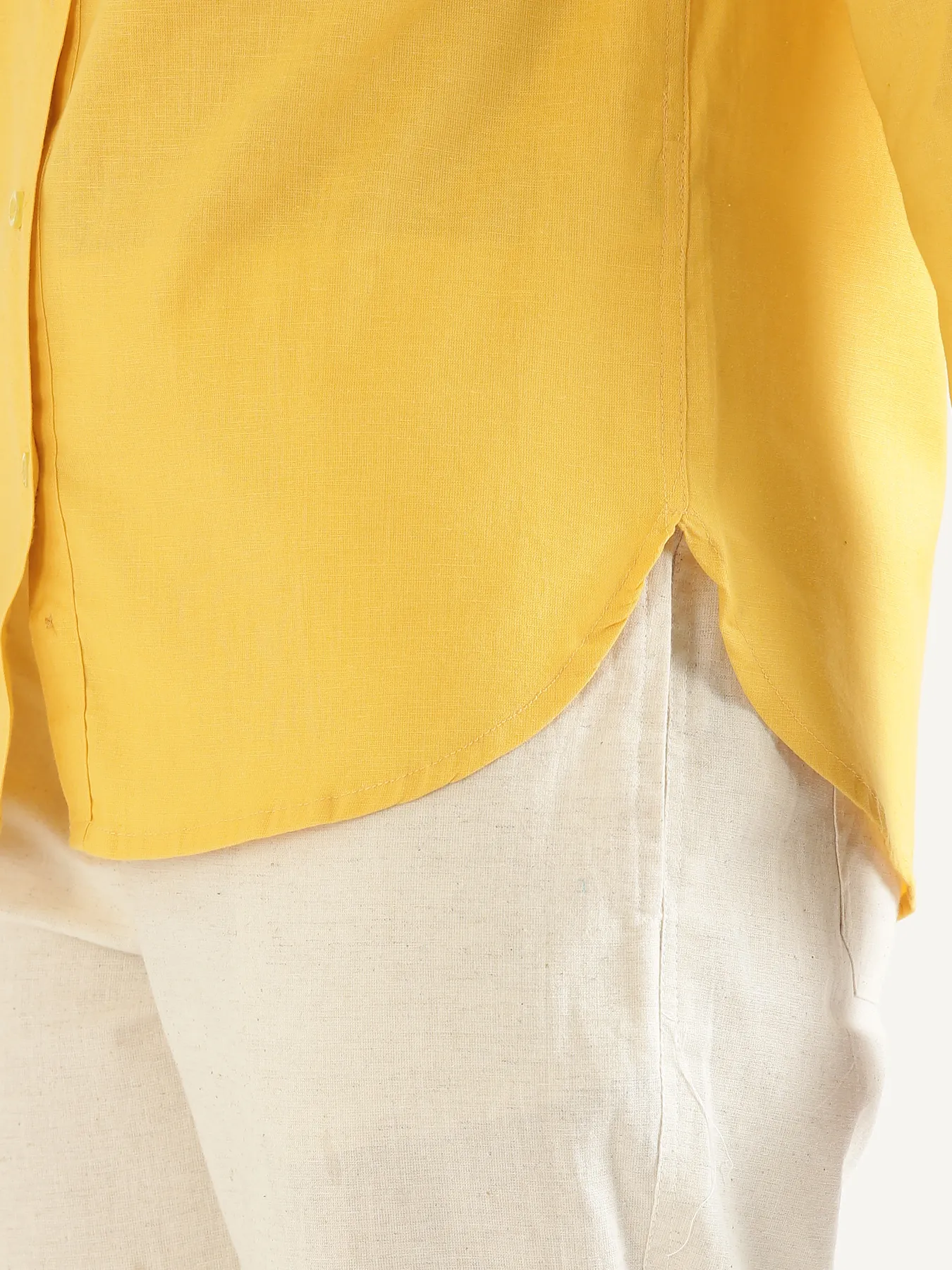 Women Yellow Airy-Linen Shirt - Image 13