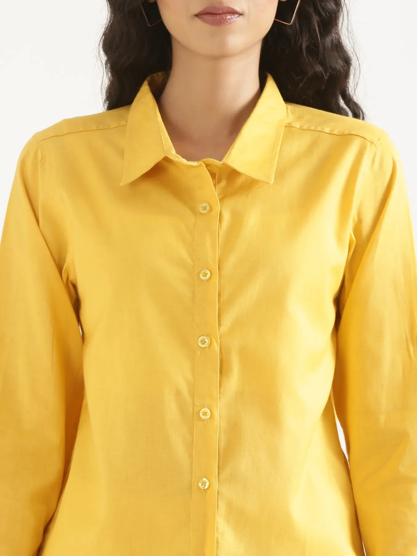 Women Yellow Airy-Linen Shirt - Image 6