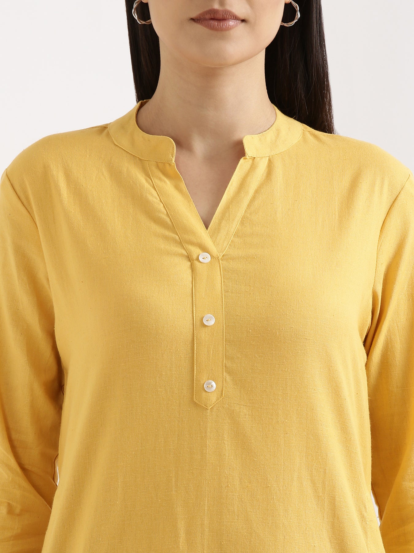 Women Yellow & Rose Taupe Long Kurta - Image 11