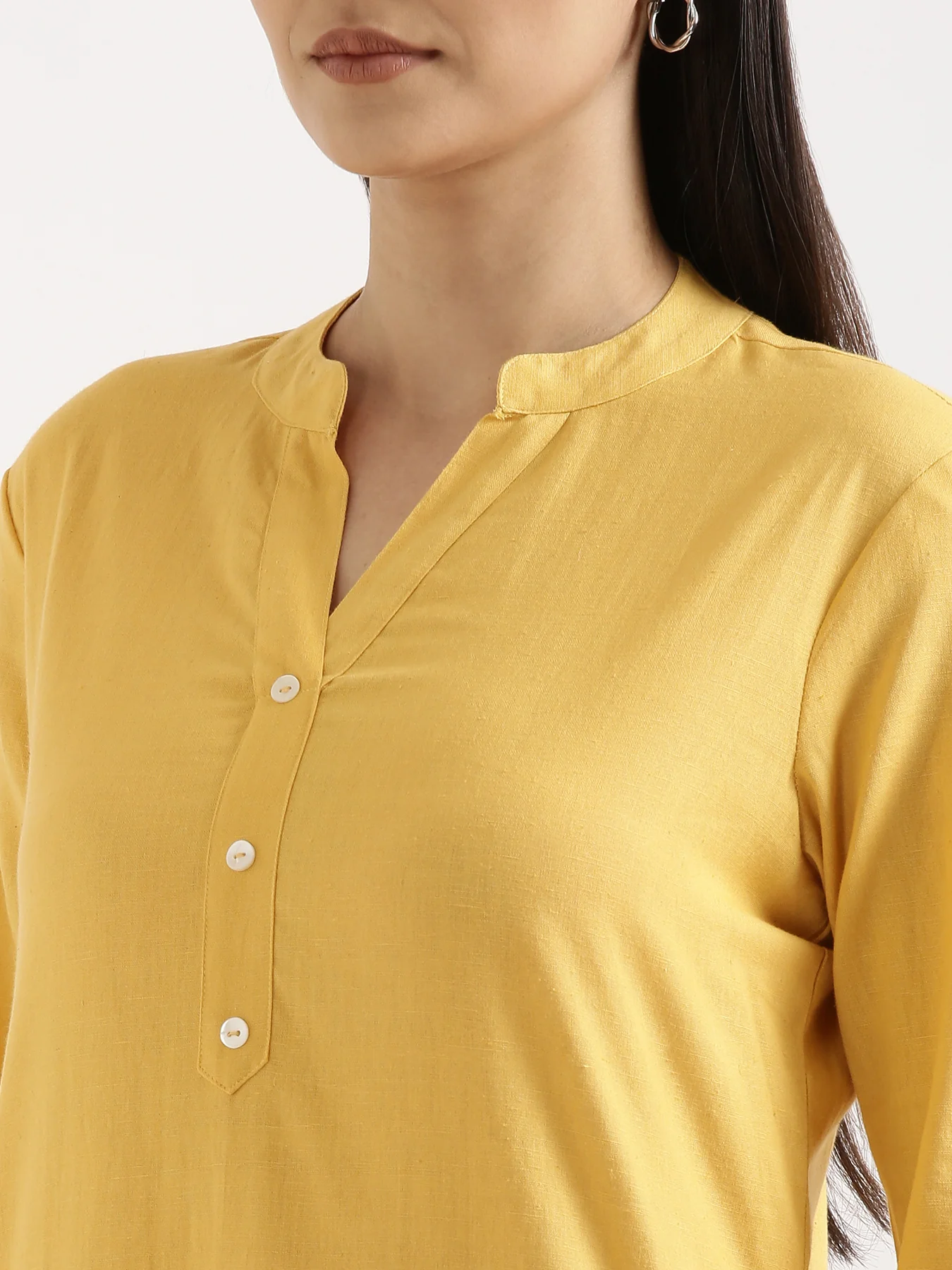 Women Yellow & Rose Taupe Long Kurta - Image 12